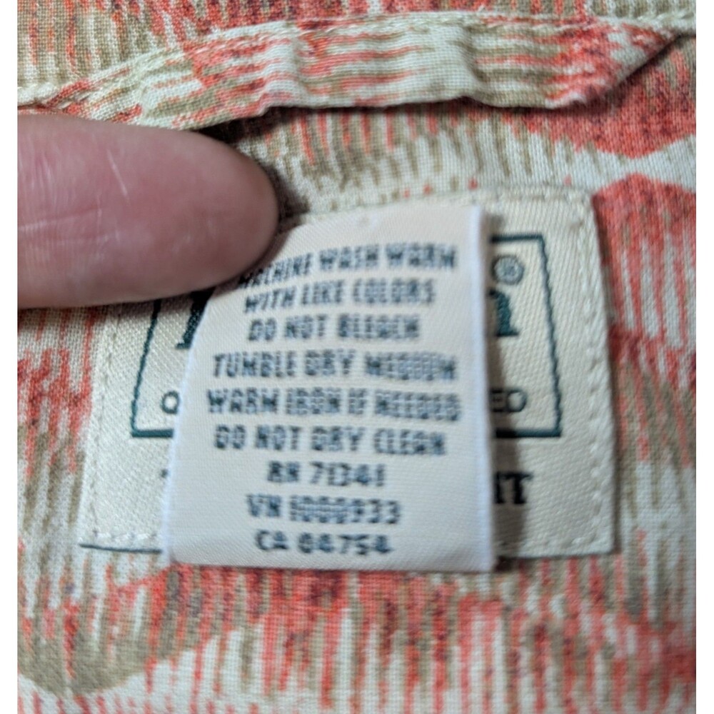 LL Bean Size S Tropics Shirt Traditional Fit Geometric Short Sleeve Resort - Picture 7 of 10